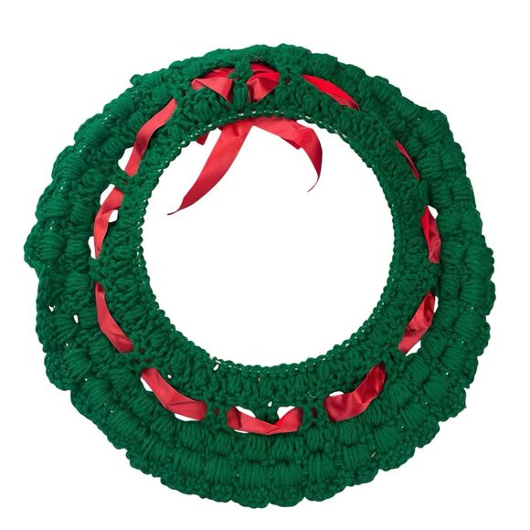 Handmade Christmas Macrame Wreath Wall Hanging Decor Crochet 16" Boho - Picture 5 of 6